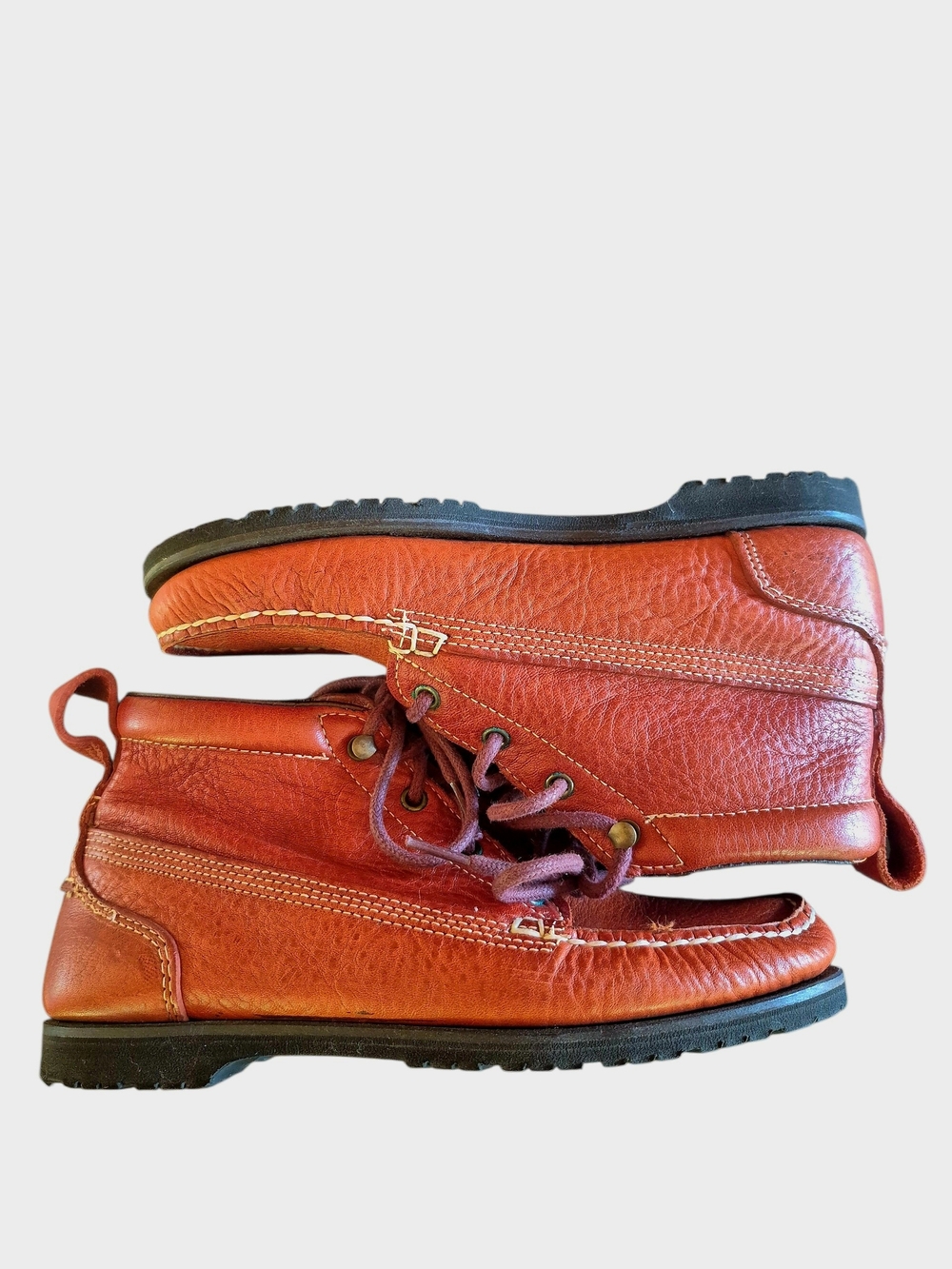 Eddie Bauer Women's CHUKKA Tan/Brown Leather Lace-Up Mid Top Casual Boots 7.5M - Picture 4 of 9